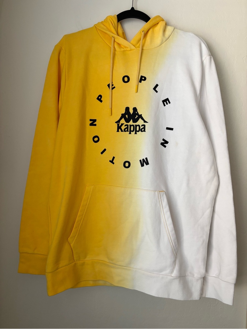 Kappa Authentic Mookie Hoodie Men’s Large NEW Yellow White “People in Motion”